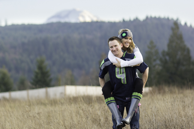 Engagement session Seattle Seahawks Mt Rainier