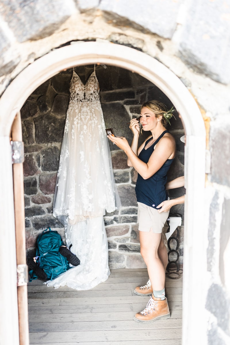 Bride getting ready elopement