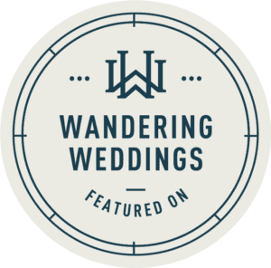 Award Badge - "Featured on Wandering Weddings"